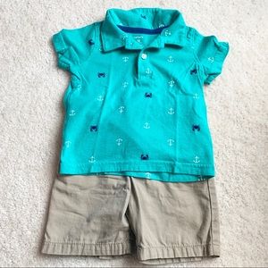 Carter’s Anchor and Crab Nautical Polo with Shorts